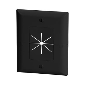 DataComm Split Plate w/ Flexible Opening, Black